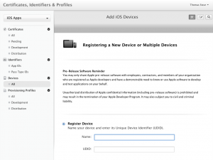 iOS Apps - Registering a New Device or Multiple Devices
