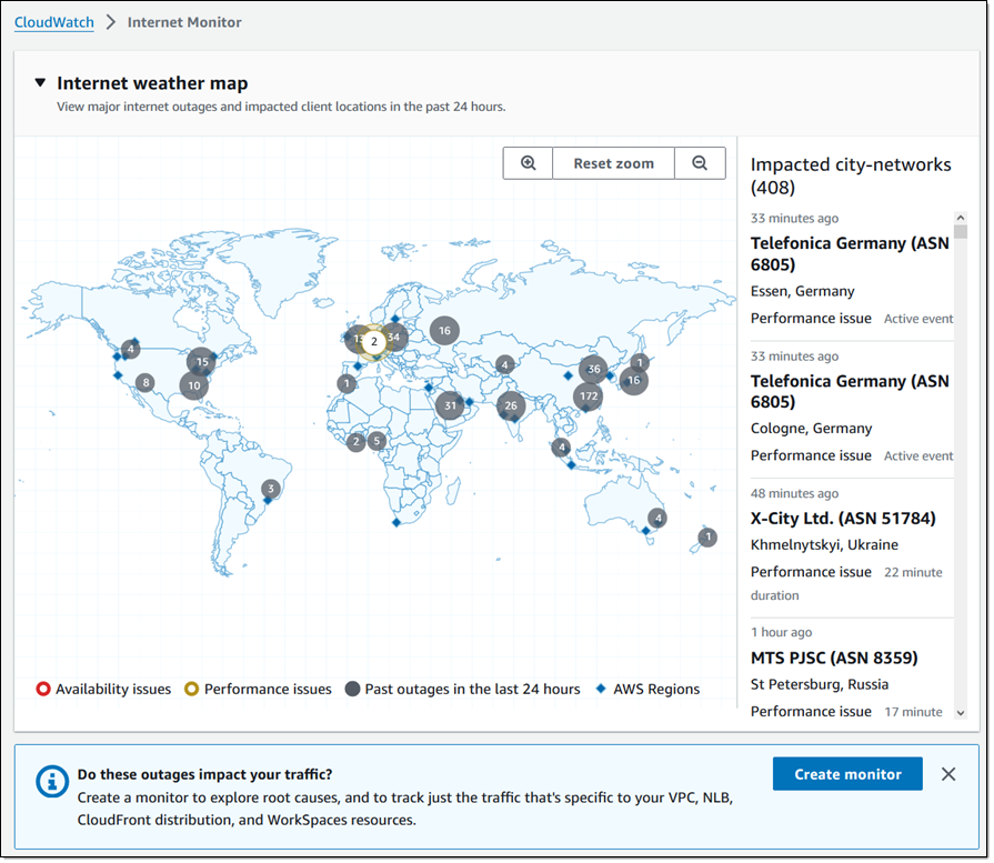 Mehr Überblick im AWS Networking Setup & Neues zu CloudWatch: Die Internet Weather Map