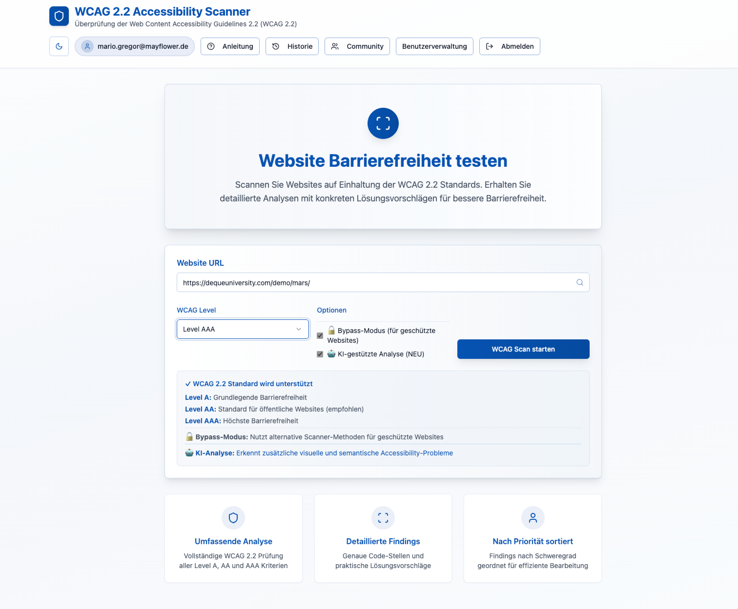 WCAG 2.2 Accessibility Scanner