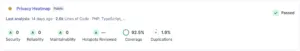 Privacy Heatmap – das Ergebnis von SonarQube kann sich sehen lassen.